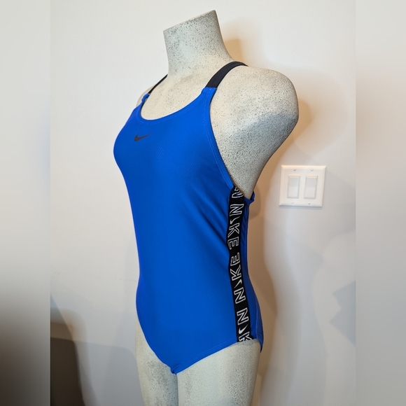 Nike Women's Racerback one piece Blue Swimsuit.Size 12 fits 8/10 NWOT - Picture 3 of 7